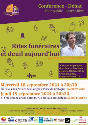 Confrence Rites funraires et deuil aujourd'hui par Martin JULIER-COSTES