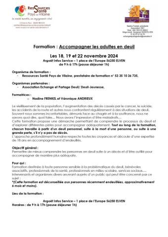 Formation Accompagner les adultes en deuil